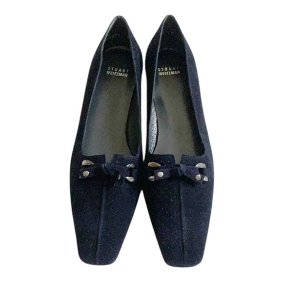 Stuart Weitzman Suede perforated kitten heel shoes size 9 women's - Picture 16 of 16